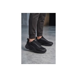 Кросівки Fashion чорні з екошкіри та текстилю